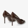 Pantofi Romy 85 din piele cu imprimeu crocodil ciocolatiu Pantofi Romy 85 din piele cu imprimeu crocodil ciocolatiu