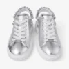 Pantofi sport Diamond Sling din piele metalizată argintie cu curea cu cristale Pantofi sport Diamond Sling din piele metalizată argintie cu curea cu cristale