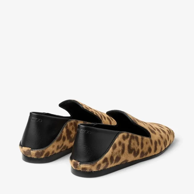 Papuci Eliot din piele de ponei cu imprimeu leopard natural Papuci Eliot din piele de ponei cu imprimeu leopard natural