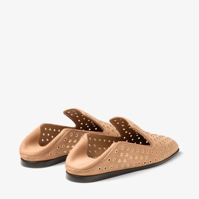 Papuci Eliot F Papuci din piele de căprioară de culoare caramel cu ochiuri Papuci Eliot F Papuci din piele de căprioară de culoare caramel cu ochiuri
