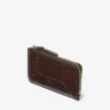 Portmoneu Dm Lise-Z din piele de vițel cu imprimeu croc de culoare ciocolată Portmoneu Dm Lise-Z din piele de vițel cu imprimeu croc de culoare ciocolată