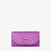 Portofel Curve cu lanț Lanț de portofel din satin matlasat Violet Orchid cu bară Jc din cristal Portofel Curve cu lanț Lanț de portofel din satin matlasat Violet Orchid cu bară Jc din cristal