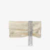 Pungă de mână Zandra din piele metalizată vintage platină Pungă de mână Zandra din piele metalizată vintage platină