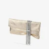 Pungă de mână Zandra din piele metalizată vintage platină Pungă de mână Zandra din piele metalizată vintage platină