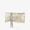 Pungă de mână Zandra din piele metalizată vintage platină Pungă de mână Zandra din piele metalizată vintage platină
