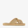 Sandale Aciel Sandal Flat din țesătură aurie Sandale Aciel Sandal Flat din țesătură aurie