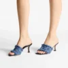 Sandale Alexia 70 din denim cu model în cruciulițe Sandale Alexia 70 din denim cu model în cruciulițe