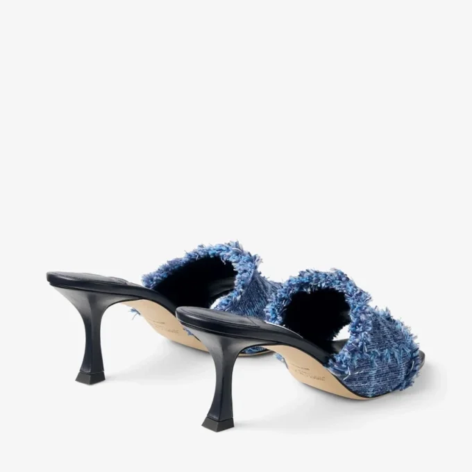 Sandale Alexia 70 din denim cu model în cruciulițe Sandale Alexia 70 din denim cu model în cruciulițe