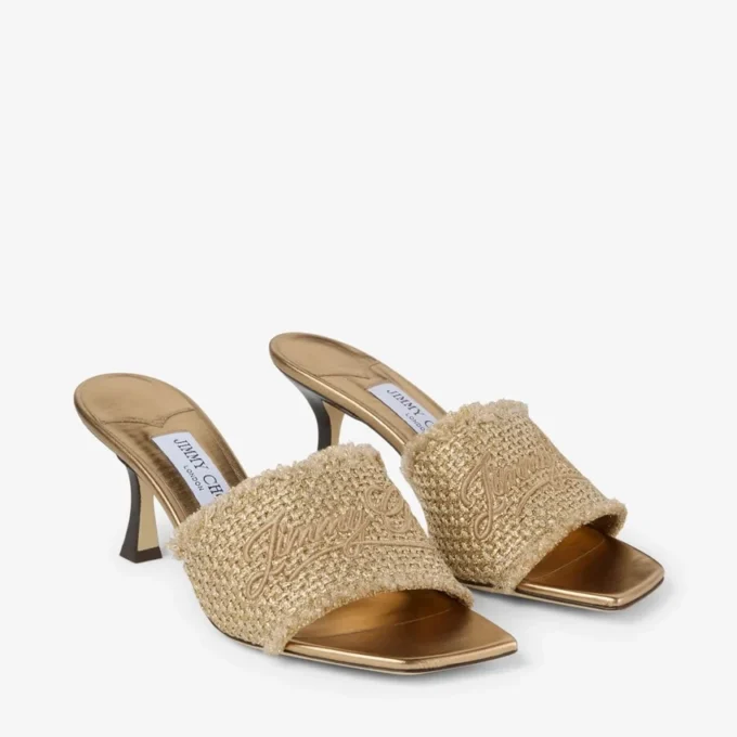 Sandale Alexia 70 din lurex țesut auriu Sandale Alexia 70 din lurex țesut auriu