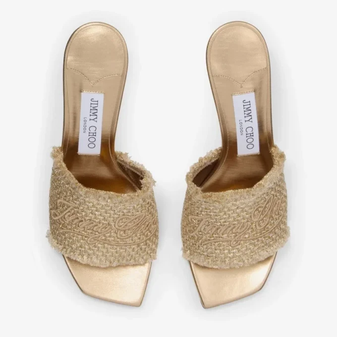 Sandale Alexia 70 din lurex țesut auriu Sandale Alexia 70 din lurex țesut auriu