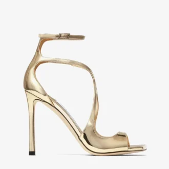 Sandale Azia 110 din piele Liquid Metal aurie