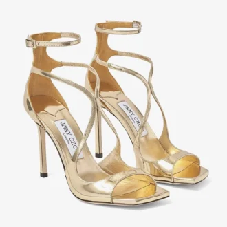 Sandale Azia 110 din piele Liquid Metal aurie