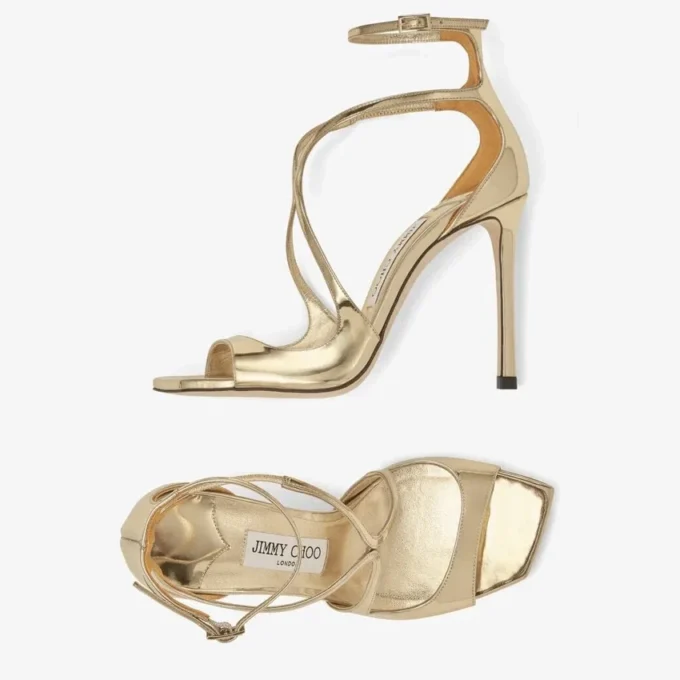 Sandale Azia 110 din piele Liquid Metal aurie Sandale Azia 110 din piele Liquid Metal aurie