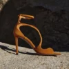Sandale Azia 95 din piele de căprioară portocaliu apus Sandale Azia 95 din piele de căprioară portocaliu apus