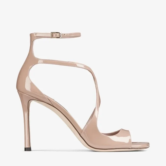 Sandale Azia 95 din piele lăcuită roz balet Sandale Azia 95 din piele lăcuită roz balet