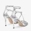 Sandale Azia 95 din piele metalică lichidă argintie Sandale Azia 95 din piele metalică lichidă argintie