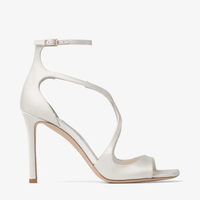 Sandale Azia 95 din satin ivoriu Sandale Azia 95 din satin ivoriu