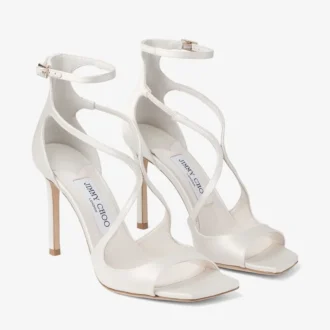 Sandale Azia 95 din satin ivoriu
