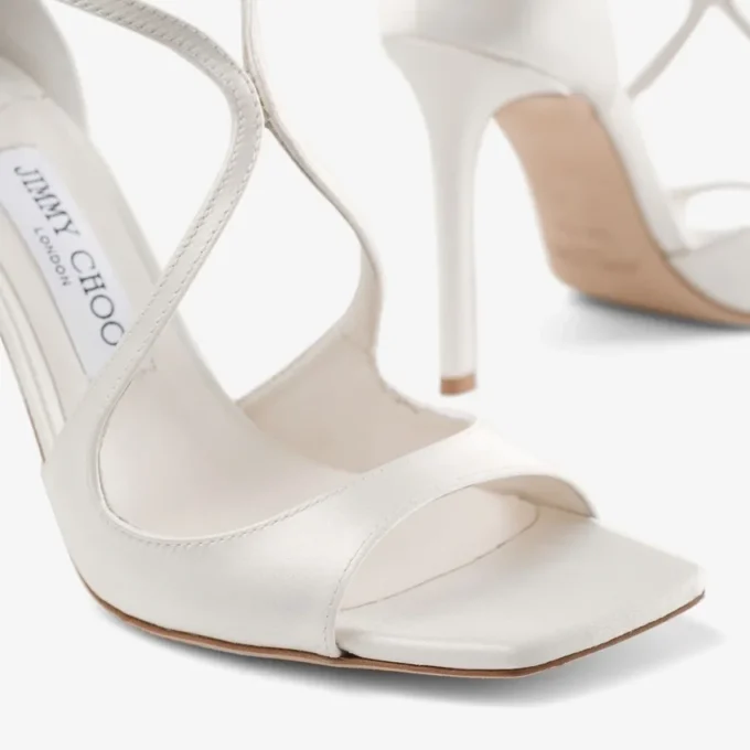 Sandale Azia 95 din satin ivoriu Sandale Azia 95 din satin ivoriu