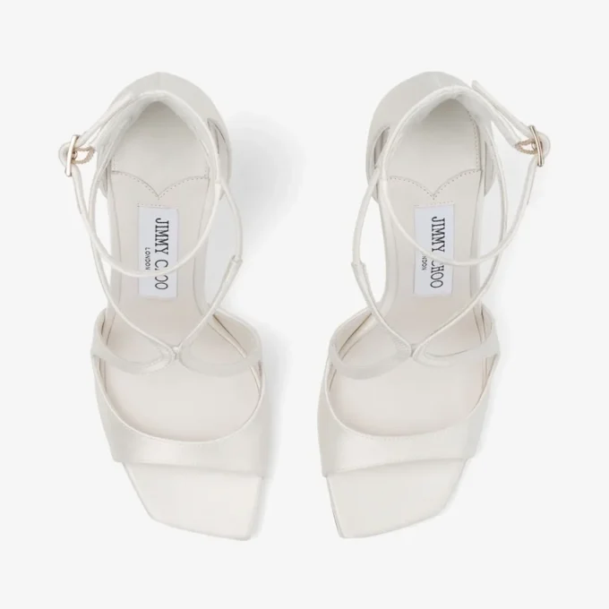 Sandale Azia 95 din satin ivoriu Sandale Azia 95 din satin ivoriu