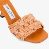 Sandale Chara 70 din rafie croșetată portocaliu apus de soare și piele nappa Sandale Chara 70 din rafie croșetată portocaliu apus de soare și piele nappa