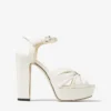 Sandale cu platformă Heloise 120 din piele nappa de culoare latte Sandale cu platformă Heloise 120 din piele nappa de culoare latte
