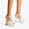 Sandale cu platformă Heloise 120 din piele nappa de culoare latte Sandale cu platformă Heloise 120 din piele nappa de culoare latte