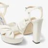 Sandale cu platformă Heloise 120 din piele nappa de culoare latte Sandale cu platformă Heloise 120 din piele nappa de culoare latte