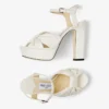 Sandale cu platformă Heloise 120 din piele nappa de culoare latte Sandale cu platformă Heloise 120 din piele nappa de culoare latte