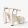 Sandale cu platformă Heloise 120 din satin de culoare ivoriu Sandale cu platformă Heloise 120 din satin de culoare ivoriu
