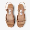 Sandale cu platformă Kata 60 din piele de căprioară catifelată de culoare caramel Sandale cu platformă Kata 60 din piele de căprioară catifelată de culoare caramel
