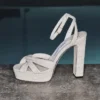 Sandale cu platformă Kove 120 din rafie fină naturală Sandale cu platformă Kove 120 din rafie fină naturală