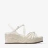Sandale cu platformă Nyra 60 din piele nappa de culoare latte Sandale cu platformă Nyra 60 din piele nappa de culoare latte