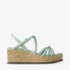 Sandale cu platformă Nyra 60 din piele Nappa verde Sandale cu platformă Nyra 60 din piele Nappa verde
