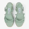 Sandale cu platformă Nyra 60 din piele Nappa verde Sandale cu platformă Nyra 60 din piele Nappa verde