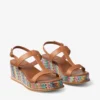 Sandale cu platformă Theia 60 din rafie multicoloră în model chevron Sandale cu platformă Theia 60 din rafie multicoloră în model chevron