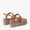 Sandale cu platformă Theia 60 din rafie multicoloră în model chevron Sandale cu platformă Theia 60 din rafie multicoloră în model chevron
