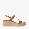 Sandale cu platformă Theia Wedge 60 din piele maro Sandale cu platformă Theia Wedge 60 din piele maro