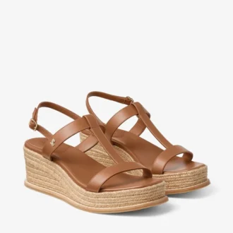 Sandale cu platformă Theia Wedge 60 din piele maro