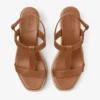 Sandale cu platformă Theia Wedge 60 din piele maro Sandale cu platformă Theia Wedge 60 din piele maro
