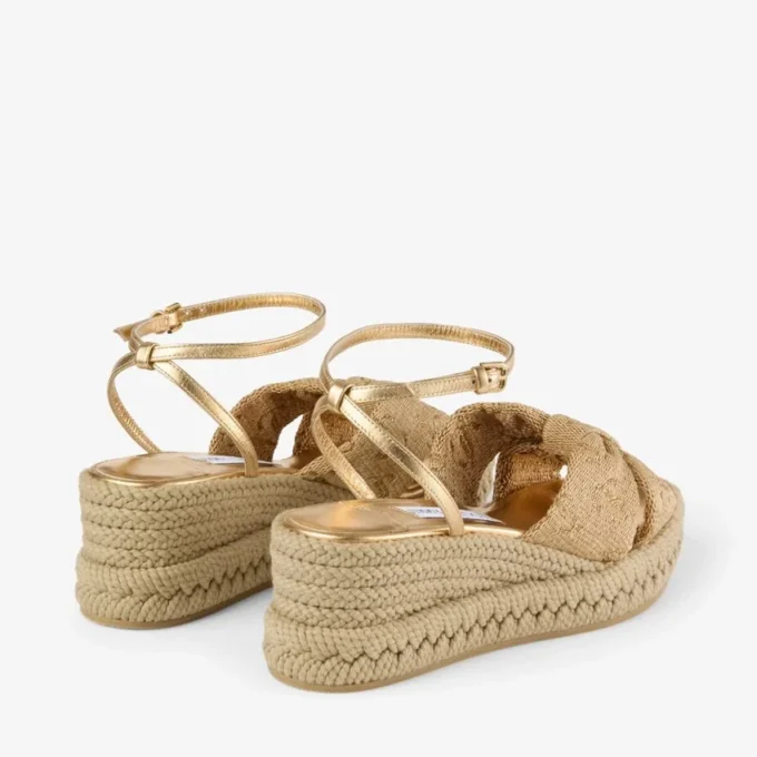 Sandale cu toc înalt Aella 60 Gold Raffia Sandale cu toc înalt Aella 60 Gold Raffia