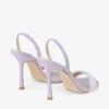 Sandale din piele de căprioară liliac „72138” cu ornamente din pene Sandale din piele de căprioară liliac „72138” cu ornamente din pene