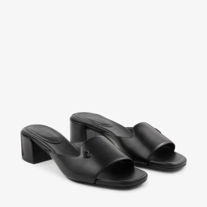 Sandale Dina 45 din piele neagră