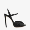 Sandale Elly 120 din piele moale de mănușă neagră și piele nappa lucioasă Sandale Elly 120 din piele moale de mănușă neagră și piele nappa lucioasă