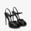Sandale Elly 120 din piele moale de mănușă neagră și piele nappa lucioasă Sandale Elly 120 din piele moale de mănușă neagră și piele nappa lucioasă