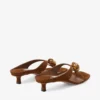 Sandale Emeri Stone 35 din piele de căprioară bej cu detalii din piatră Sandale Emeri Stone 35 din piele de căprioară bej cu detalii din piatră
