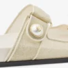Sandale Fayence din piele lăcuită metalizată de culoare șampanie, cu perle Sandale Fayence din piele lăcuită metalizată de culoare șampanie, cu perle