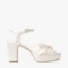Sandale Heloise 80 din satin de culoare ivoriu