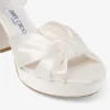 Sandale Heloise 80 din satin de culoare ivoriu