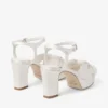 Sandale Heloise 80 din satin de culoare ivoriu